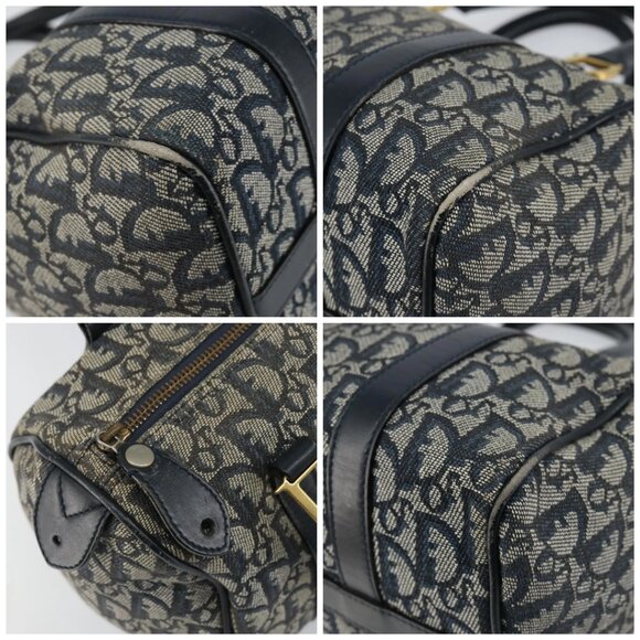 Christian Dior Trotter Canvas Hand Bag Canvas Navy Auth ep11158 - Picture 14 of 16